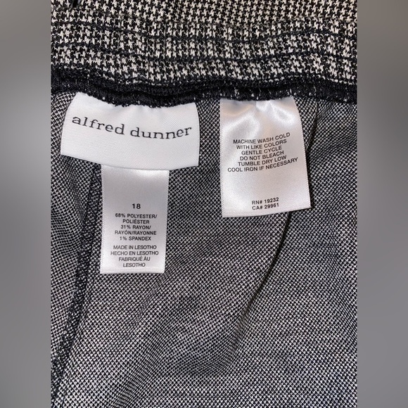 Alfred Dunner Houndstooth Classic Fit Trousers Women 18 Old Luxury Office Work - Picture 4 of 6